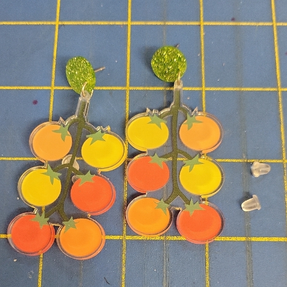 Tomato Vine 2.5" Earrings